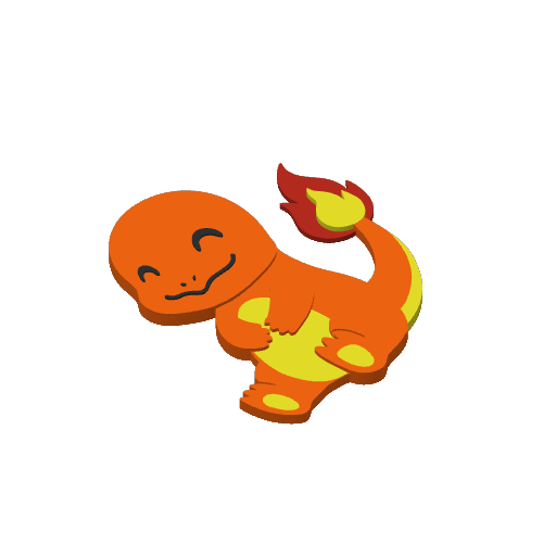 #0004 Charmander print plate 1